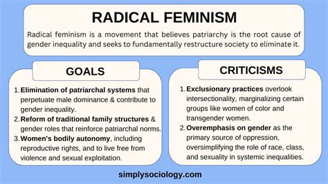 This type of <b>feminism</b> is based on the understandings of Marxism, proposed by Karl Marx and collaborator Friedrich Engels in the 19th century. . Strengths and weaknesses of radical feminism
